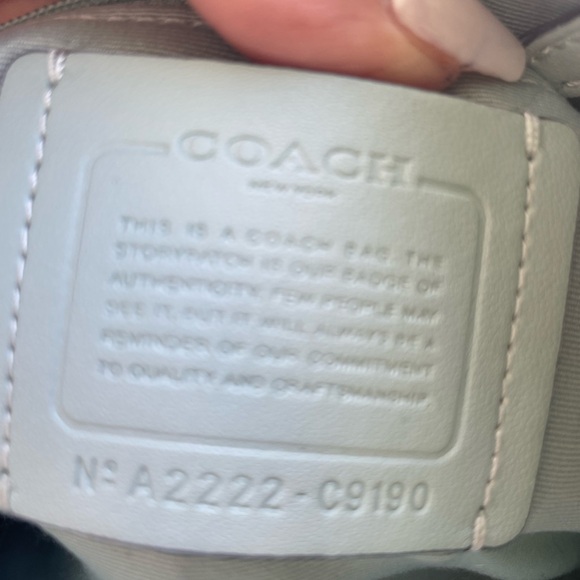 Coach Sky Blue/Green Leather Shoulder Bag - Picture 5 of 8